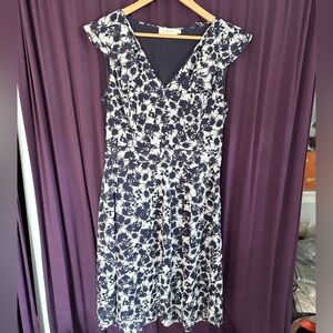 Tory Burch Navy & White Floral Dress